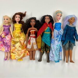 Disney Princess Doll Collection Fashion Dolls Raya Cinderella Sisu Human Lot 6